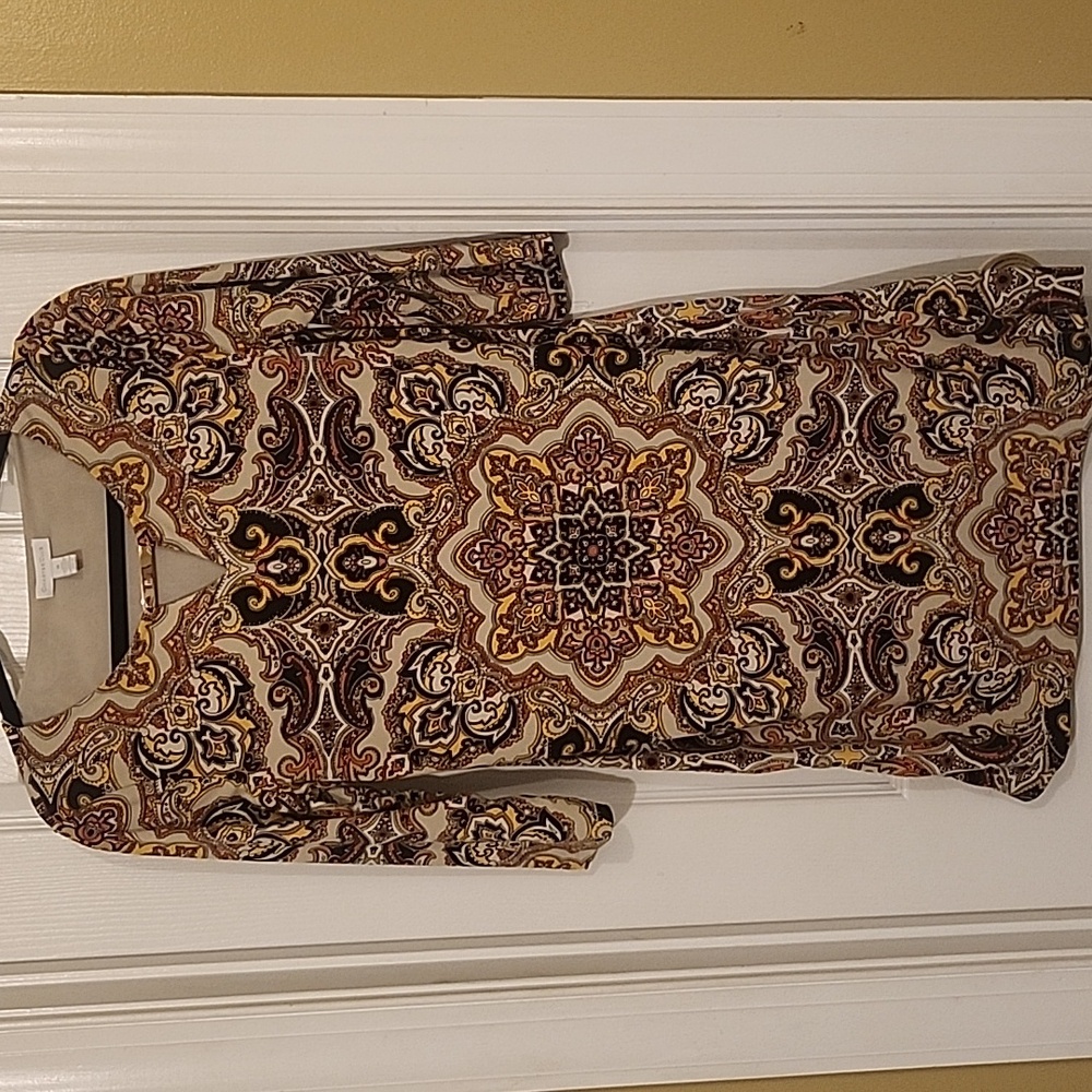 Charter Club,Size Medium,tan dress with detailed design